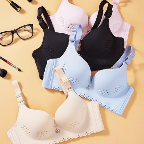 DERUILADY Comfort Breathable Seamless Bra Sexy Lingerie Plus Size Bralette Adjusted Wireless Push Up Bras For Women Underwear