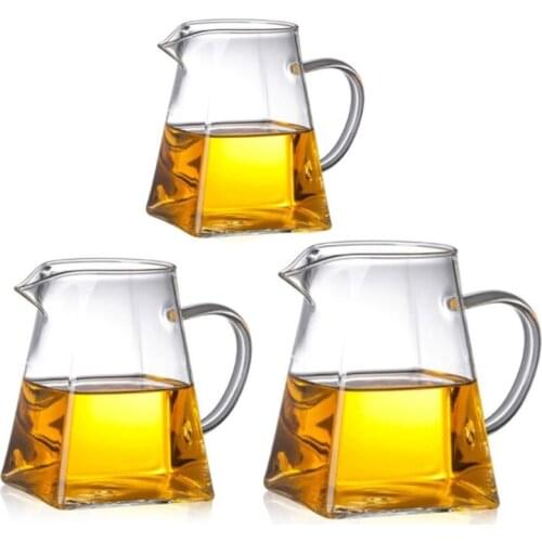 Square Creative Chinese Tea Set Accessories Milk Glass Pitcher Glass Jugs