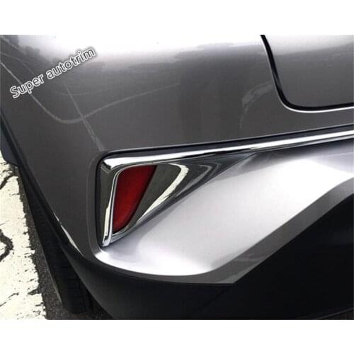 Lapetus Rear Fog Lights Lamp Frame Cover Trim 2 Pcs Exterior Fit For Toyota C-HR CHR 2016 2017 2018 2019 Bright Carbon Fiber ABS
