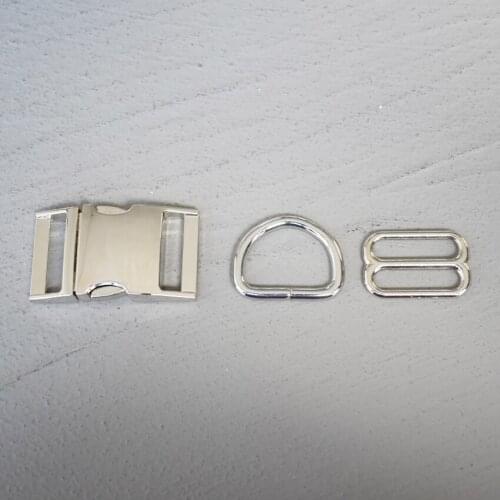 10 Sets 25mm Metal Hardware D Ring Belt Straps Slider Side Release Buckle Spring Hook For Dog Leash Harness Accessories