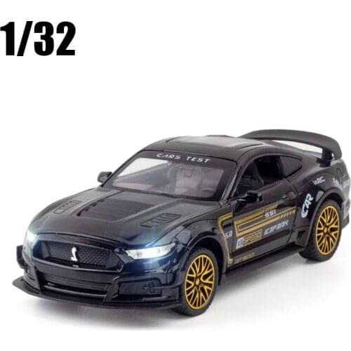 1:32 Ford Mustang Shelby GT500 High Simulation Supercar Car Model Alloy Pull Back Car 4 Open Door Children Gifts Toy
