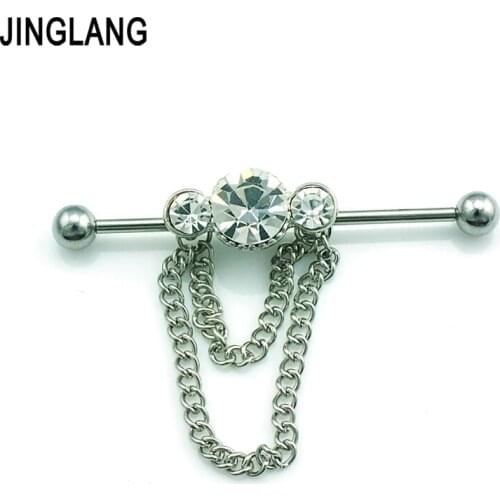 Fashion Europe Ear Plug Tunnel 316L Stainless Steel Bar Fake Body Piercing Jewelry