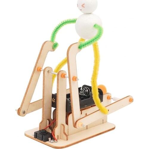 Scientific Kids Robot Toy Creativity Thinking Interactive Wear-resistant STEM Wooden Running Robot Toy Kits for Education