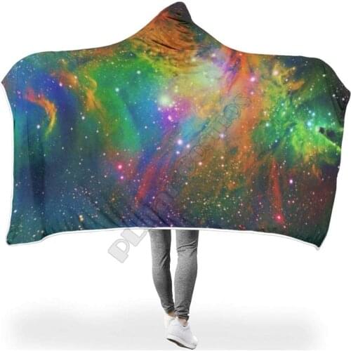 Starry Sky Cuddly Colorful Hooded Blanket 3D print Wearable Blanket Adults men women Polynesian Drop Shipping 01