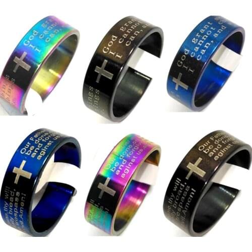 Bulk lots 500pcs Mix lot LORDS PRAYER RINGS and SERENITY PRAYER RINGS 3 Color Mix Wholesale Jewelry