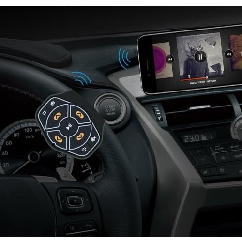 Buletooth Remote Control Handfree Car Steering Wheel Music Audio Receiver Adapter Car kit for phone Car Accessories