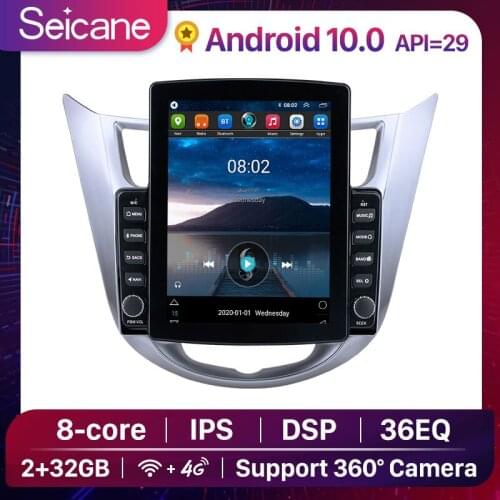 Seicane Android 10.0 9" 2+32G Car Radio GPS For Hyundai Solaris 2010 -2016 Navigation 2 din Multimedia Video Player DSP 36EQ IPS