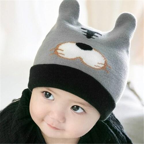 2019 New Cute Bear Baby Hat Beanies Toddler Cap Knitted Warm Kids Winter Hats Newborn Photography Pprops Accessories