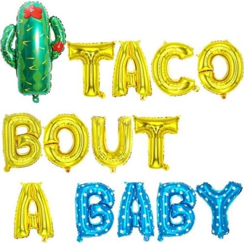 Taco Bout a Baby Decorations, Taco Bout a Baby Balloons Cactus Fiesta Mexican Themed Banner for Taco Baby Shower Gender Reveal 1