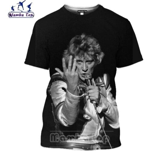 Mamba top Johnny Hallyday T Shirt 3D Tee Rock Singer Mens T-Shirts Hip Hop Teens Tshirt Men Fun Women Sweatshirt Run Sportswear