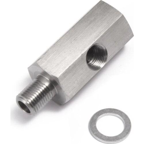 Turbo Oil Pressure Sensor Stainless Steel 1/8" NPT Female To M12X1.5 Oil Pressure Sensor Feed Line Gauge Tee Adapter accessories