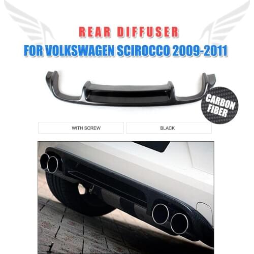 Carbon Fiber / FRP Rear Lip Diffuser Spoiler For Volkswagen VW Scirocco Standard Bumper 2009 - 2011