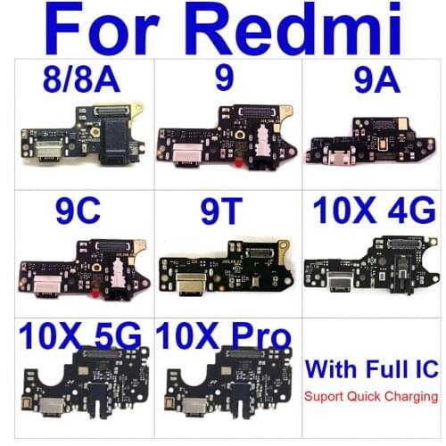 Charger USB Jack Board For Xiaomi Redmi Note 8 8A 8T 9 9A 9S Pro Charging USB Port Jack Board Replacement Repair Parts