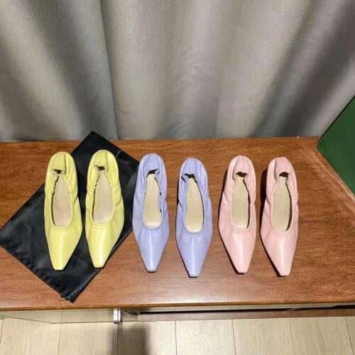 Spring Women Pumps Ladies High Crystal Heels Concise Female Purple Ponied Toe Chaussure Fashion Solid Color Outdoor Shoes