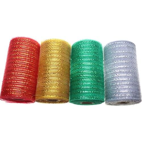 1 Roll Christmas Decoration Net Cloth Plastic Packing Net Halloween Gift Boxes Packaging Network Decoration Gold Wire Mesh Cloth