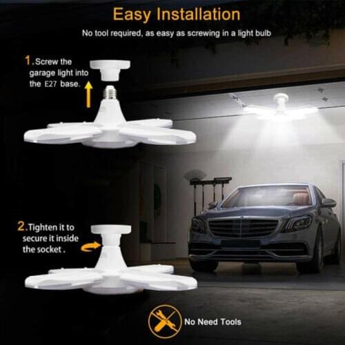 1PC Ceiling Lamp Led Bulb E27 Light Deformable Industrial Lighting Fan Blade Folding Bulb Led Lamp Spotlight Garage Lighting Hot