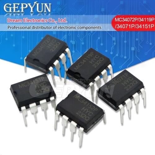 10PCS MC34063API DIP MC34063 DIP-8 34063API MC34152P MC34151P MC34151 MC34119P MC34119 MC34072P MC34072 MC34071P MC34071