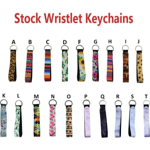 12pcs Cool Neoprene Wristlet Keychain Lanyard Key Tags Chains Key Chain Holder to Match Chapstick Holder Keychain