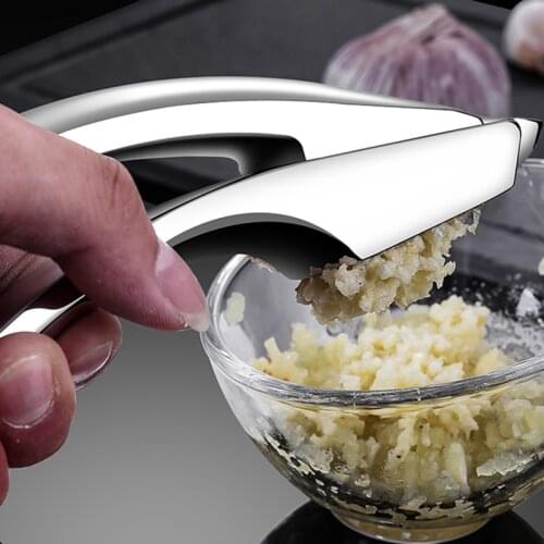 304 Stainless Steel Garlic Press, Detachable Garlic Presser Mincer Chopper Crusher Slicer Grater Squeezer, Kitchen Tools