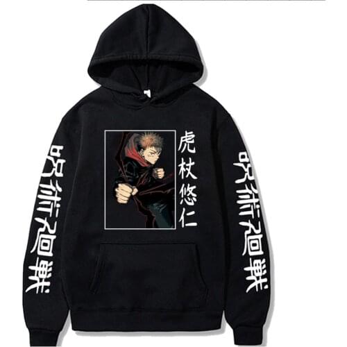 Anime Jujutsu Kaisen Itadori Yuji Hoodies Men Women Long Sleeve Pullover Tops