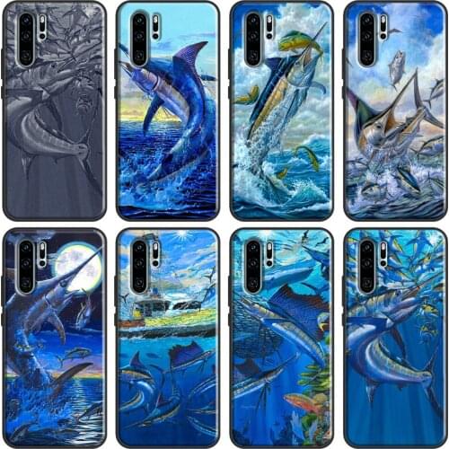 Blue Marlin Painting Case For Huawei P Smart 2019 Z Nova 5T P40 P20 P30 Pro Mate 20 Lite Honor 10i 8X 9X Cover