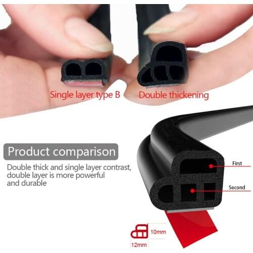 16m L Type Double-layer Universal Car Door Protection Edge Guards Trim Styling Moulding Strip Rubber Scratch Protector Car Auto