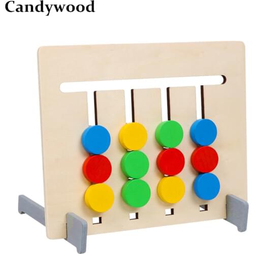 Double-sided Color and Fruit Pairing Game Children Wooden Toys Logical Reasoning Training Kids Educational Toys Montessori