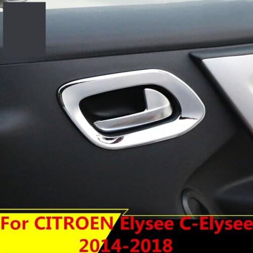 Interiol Door Handle Cover Trim Interior Door Window Lift Switch Cover Car Accessories For CITROEN Elysee C-Elysee 2014-2018