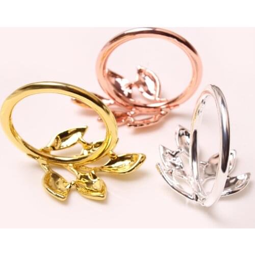 12pcs Fashion Maple Fast Food Dining Table Napkin Holder Party Supplies Golden Leaf Napkin Rings Wedding Event Decoration