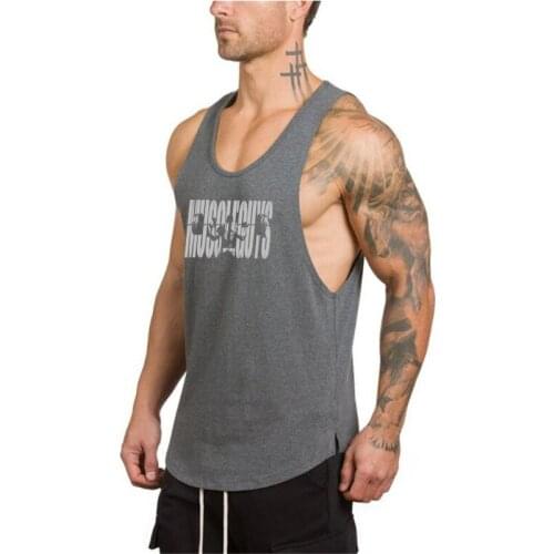 Muscle Guys Workout Brand Gyms Clothing Brand Singlet Vest Casual Bodybuilding Stringer Tank Top Men Fitness Sleeveless Shirt