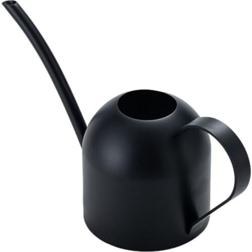 Mini Black Stainless Steel Watering Can Retro Metal Watering Pot Plant Waterer With Long Spout 500ml Gardening Tools
