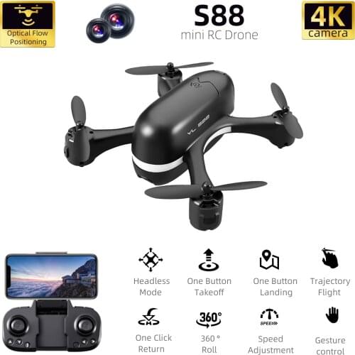 S88 Mini RC Drone with Camera 4K Optical Flow Positioning with Function Trajectory Flight Profesional RC Dron Helicopter Toys