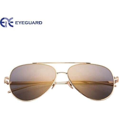 EYEGUARD Fashion Mirror Flat Lens Metal Frame Sunglasses for Men and Women