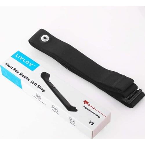 LIVLOV V3 Heart Rate Monitor Soft Chest Strap Replacement Band for Wahoo Tickr Polar H7 Garmin HRM Coospo Strava Zwift Buckle