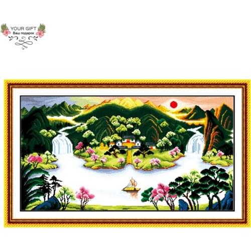 Joy Sunday F016(1) Free Shipping 14CT 11CT Counted and Stamped Home Decor Treasures Fill The Home Embroidery Cross Stitch Kits