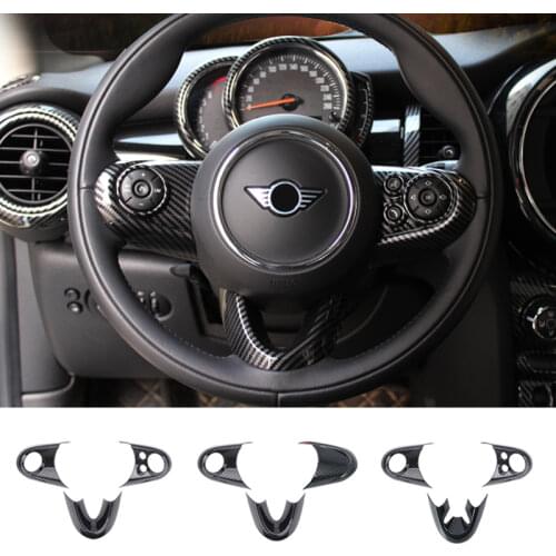 Car Steering Wheel Cover Shell Carbon Fiber Sticker For Mini Cooper One S JCW Clubman F54 F55 F56 F60 Countryman Accessories