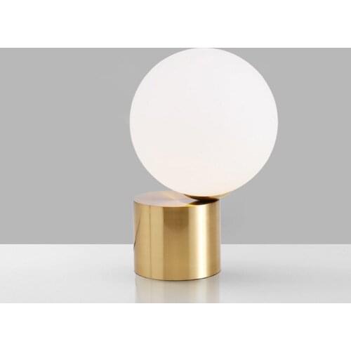 Nordic Simple Gold Iron Table Lamp Opalescent Glass Lamp Shade Bedroom Beside Lamps Living Room Decoration Bar Light Fixture