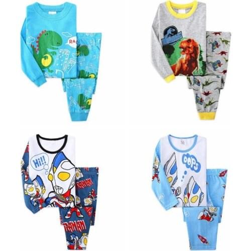 Newest Kids Long Sleeve Pyjamas Striped Infant Clothing Spring & Autumn Pajama Sets for Baby Cartoon Girls Sleepwear Casual