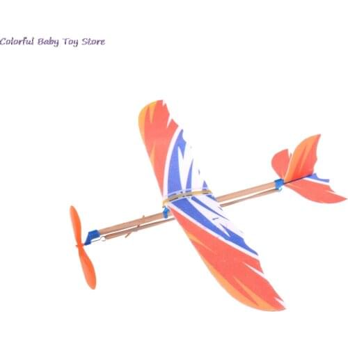 New DIY Handmade Elastic Rubber Band Powered DIY Foam Plane Model Kit Aircraft Educational Toy HOT SALE