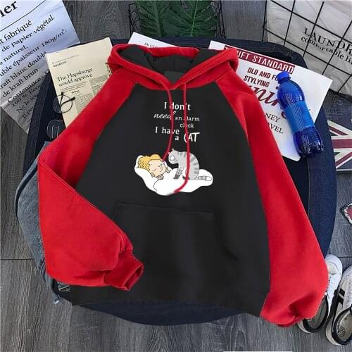 Support Your Local Street Cats Print Womens Hoodies Raglan Fleece Sportswear Fashion Crewneck Sweatshirt Fashion Quality Clothes
