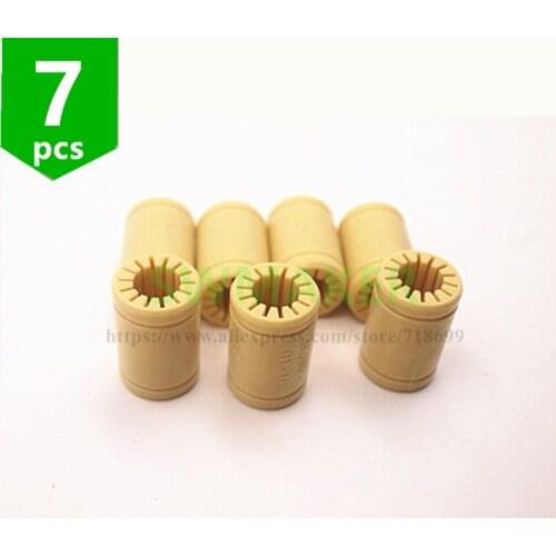 7pcs 3D Printer Solid Polymer LM10UU Bearing 10mm shaft Drylin RJ4JP-01-10 for Prusa 3D Printer RepRap Flashforge