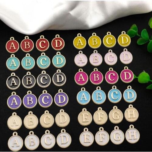 26pcs 12*14mm A-Z Letter Charms Enamel Charms Alphabet Initial Letter Handmade Pendant For Diy Bracelet Jewelry Making Wholesale