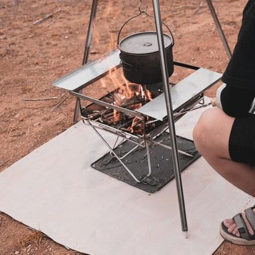 Protable Outdoor Picnic Stove Cook Fire Welding Blanket Camping BBQ Grill Flame Retardant Cushion Insulation Mat Fireproof Pad