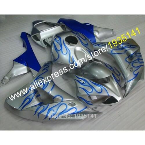 Silver Blue Kit For Honda 06 07 CBR1000RR 2006 2007 CBR 1000RR Blue Flame Motorcycle Body Fairing (Injection molding)