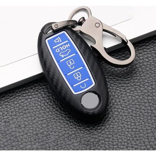 5 Button Carbon fiber Silicone Car Remote key Cover Case For Nissan Patrol Y62 Rouge Maxima Altima Sentra Murano 2018 2019 2020