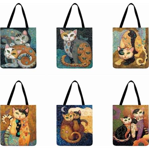 Nordic Fairy Tale Illustrations Print Tote Bag For Women Casual Totes Foldable Shopping Bag Outdoor Beach Bag Daily Hand Bag