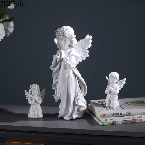 Resin Portrait Holy Angel Ornaments Statue Mythological Goddess Figurines Desktop Decoration Statuette Vintage Home Decor