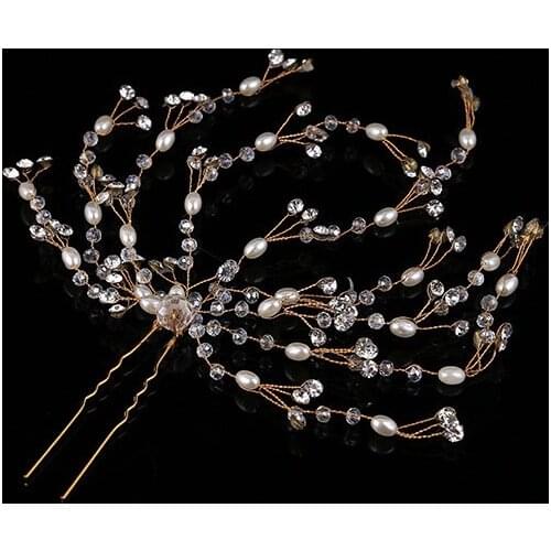 Bridal Accessories Beaded Hairpin Embellished Wedding Bridal Tiara Wedding Dress Modeling Accessories Wedding Decoration Bridal