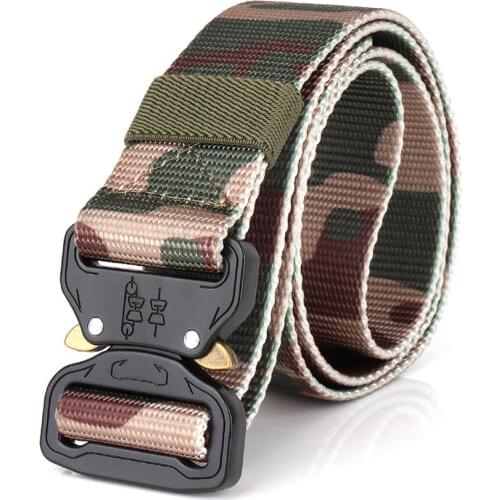 Canvas Army Belt Men Tactical Designer Trousers Belts Thick Nylon Military Camouflage Belt Long Waist Belt Climbing Equipment