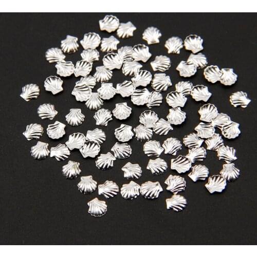 Nail Decoration 5mm Metal Silver Shell 3D About 200pcs/bag Metal Nail Art Decoration Nailheads Studs 290207